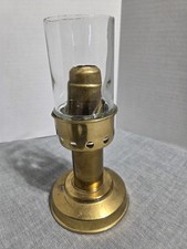 Mason Candlelight Co. Red Amberina Glass Lantern Shade Candle Lamp with Black Metal Chamberstick Base, 12" Tall — listing 3