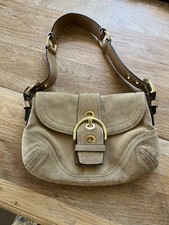 Coach Soho Mini Signature Shoulder Bag in White/Cream with Buckle Flap