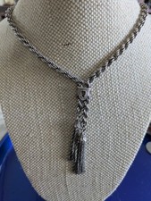 Vintage Silver-Tone Chunky Rope Twist Chain Necklace — listing 6