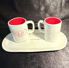 Rae Dunn Style Oval Serving Platters with Typewriter Font Words (DEVOUR, SNACK, YUM)