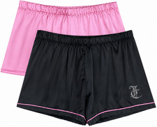 Juicy Couture Satin Sleep Shorts Burgundy Logo Waistband — listing 4