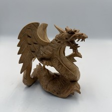 Antique Anglo-Indian Hand-Carved Dragon Motif Wooden Box with Lock and Key — listing 4
