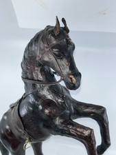Vintage Leather-Wrapped Horse Figurine with Saddle and Bridle — listing 2