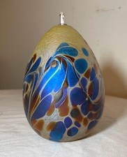 Ceramic Egg-Form Bud Vase with Iridescent Glaze