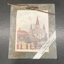 Vieux Carré Antique Roofing Slate Art - St. Louis Cathedral & Jackson Square Print