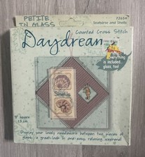 Framed Hand-Stitched Seahorse Cross-Stitch Needlework, Green Mat — listing 3