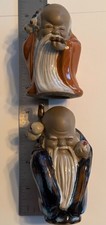 Set of 3 Chinese Shiwan Mud Men Ceramic Figurines - Robed Elders/Scholars — listing 4