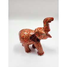Indian Kashmiri Hand-Painted Papier-Mâché Vase with Elephant and Peacock Motifs — listing 6