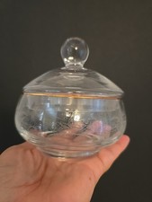 Bohemia Lead Crystal Covered Candy Dish with Gold Faceted Finial — listing 3