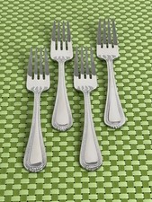 Set of 6 Stainless Steel Dinner Forks with Beaded Edge Pattern — listing 2