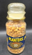 Planters Mr. Peanut 75th Anniversary Embossed Glass Jar with Lid — listing 2