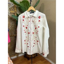 Lucky & Blessed Boyfriend Jeans with Embroidered Steer Skull & Floral Design, Size 12 — listing 4