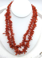 Vintage Mediterranean Red Branch Coral Necklace 18 inch — listing 2