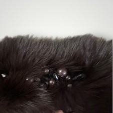 Vintage Faux Fur and Faux Pearl Beaded Detachable Collar — listing 5