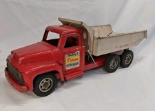 Vintage 1950s Buddy L Hydraulic Dump Truck, Pressed Steel Green Cab White Bed — listing 6