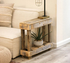 Rustic Whitewashed Reclaimed Wood Farmhouse Dining Table with 4 Chairs — listing 3