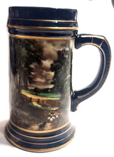 Gerold Porzellan Bavaria Fox Hunt Scene Porcelain Beer Stein/Mug with Gold Trim — listing 6