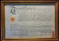 Antique Framed English Legal Indenture Document on Vellum/Parchment — listing 2