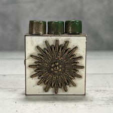 Vintage Faux Leather Travel Vanity/Perfume Bottle Case with 5 Glass Bottles