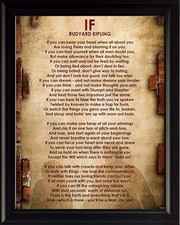 Antique Framed "IF—" Poem by Rudyard Kipling Art Nouveau Print, circa 1910s — listing 4