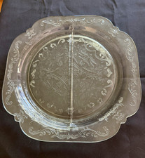 Amber Depression Glass Square Bowl, Madrid Pattern, listing 3