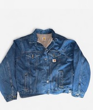 Carhartt Denim Trucker Jacket with Zip Hand-Warmer Pockets