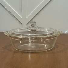 Vintage Pyrex Clear Glass Oval Baking Dish / Casserole — listing 4
