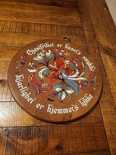 Vintage Scandinavian Rosemaling Hand-Painted Wooden Wall Plate with Swedish Smorgasbord Motto — listing 6