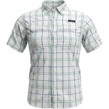 Columbia PFG Short Sleeve Fishing Camp Shirt with Barracuda/Fish Print in Rust Orange — listing 4