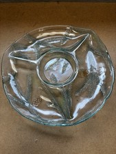Pressed Glass Low Bowl with Foliate/Fern Pattern and Scalloped Rim — listing 3