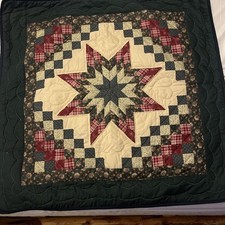Mary Beiler Amish Hand-Quilted 18x18 Lone Star Miniature Wall Quilt / Patch, Framed — listing 4
