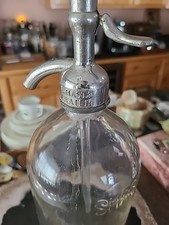 Antique Shasta Water Co. Glass Seltzer Bottle with Original Pewter Siphon Top