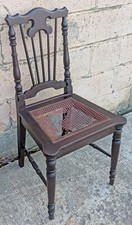 Victorian spindle back Antique Victorian Hoop Back Spindle Side Chair with Pressed Leather Seat — listing 5