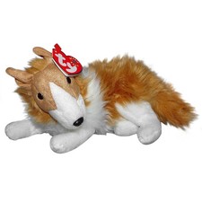 Ty Beanie Baby Curly-Coat Tan Dog Plush with Heart Tag — listing 2