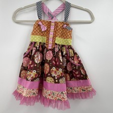 Matilda Jane Girls Tiered Twirl Dress, Striped Bodice with Floral Skirt, Size 2 — listing 3