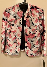 Jones Studio Black Open-Front Collarless Blazer