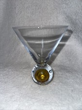 Ball-Stem Martini / Cocktail Glass with Bronze Sphere Base — listing 4