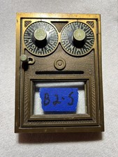 Antique Brass Post Office Box Door with Beveled Glass Window & Combination Dial, No. 254 — listing 4