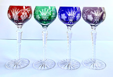Cut Crystal Wine Glass with Hobstar and Fan Pattern, Faceted Knop Stem, listing 4