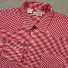Men's Y2K Western Snap-Front Short Sleeve Gingham Shirt with Embroidered Crest — listing 3