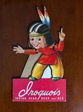 Vintage 1955 Iroquois Beer and Ale 11 Inch Cardboard Advertising Sign / Oversized Coaster, Buffalo NY — listing 4
