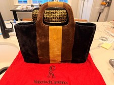 Roberta Di Camarino Camerino doctor Vintage Black Leather Doctor Bag with Signature Velvet Stripe — listing 2