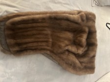 Vintage Mid-Century Mink Fur Stole/Cape Wrap with Satin Lining