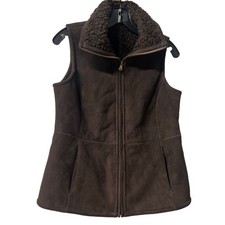 Talbots Brown Open-Front Suede Vest — listing 4
