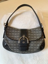 Coach Soho Signature Jacquard Small Flap Shoulder Bag, Black — listing 6