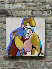 Framed Abstract Mixed-Media Painting, Signed and Dated 1993 — listing 2