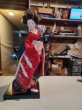 Pair of Japanese Ariake Geisha Dolls on Wood Bases - 'Okichi' (C-60) and 'Love Letter/Koibumi' (C-75) — listing 5