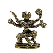 Set of 7 Indian Cast Brass Deity Face Amulet Pendants (Veeragase / Folk Ritual Heads) — listing 5