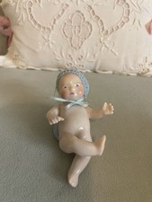 Bisque Porcelain Kewpie-Style Baby Figurine with Alphabet Block — listing 4