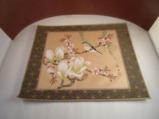 Pair of Vintage Signed Japanese-Style Gouache/Pastel Paintings, Cherry Blossoms with Butterflies and Cranes, in Carved Giltwood Frames — listing 6